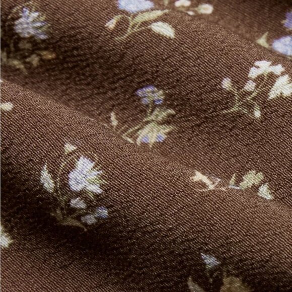 Aritzia Sunday Best Delilah Floral Long Sleeve Mini Dress M Brown Ditsy Milkmaid - Picture 3 of 16